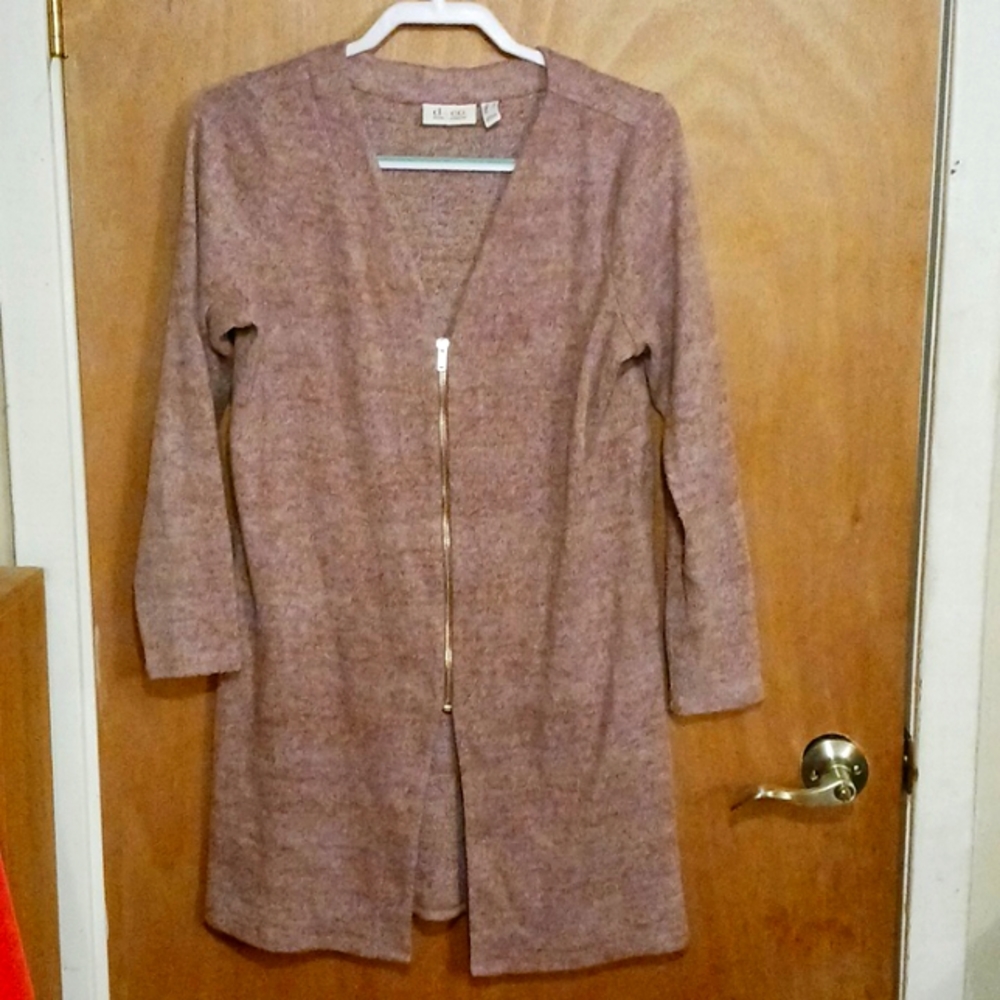 D&CO, cardigan, Medium, Dusty rose, zipper